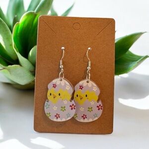 🐣🌸 Easter Chick Spring Dangle Earrings 🌸🐣